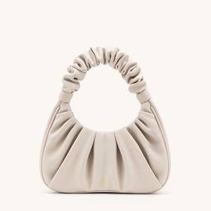 Gabbi Ruched Hobo Handbag in Ivory